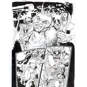 Oeuvre d'art Marvel, Blade Vol.2 #1 (2002) p.2 - Vampires voyous - Dessiné à la main, encre sur carton. . Steve Pugh. BD INCLUS !