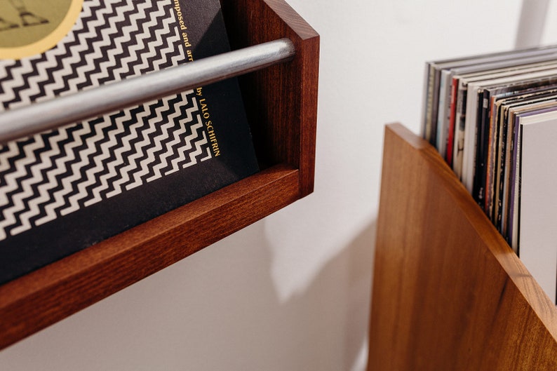 Wall Mount Record Rack Double Size Now Playing Model Etsy