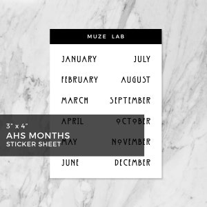 AHS Months Sticker Sheet