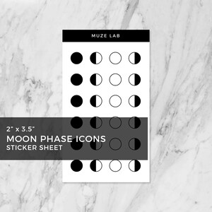 Moon Phase Icons Sticker Sheet