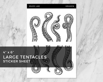 Hoja de pegatinas Kraken - Tentáculos grandes