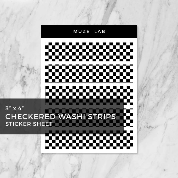 Checkered Washi Strips - Small Sticker Sheet