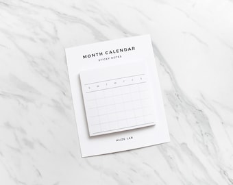 Notes adhésives du calendrier mensuel