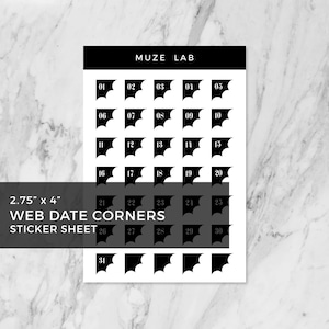 Web Date Corners Sticker Sheet