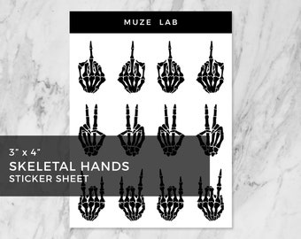 Skeleton Hands Sticker Sheet