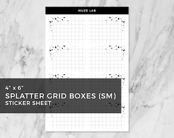 Small Splatter Grid Boxes Sticker Sheet