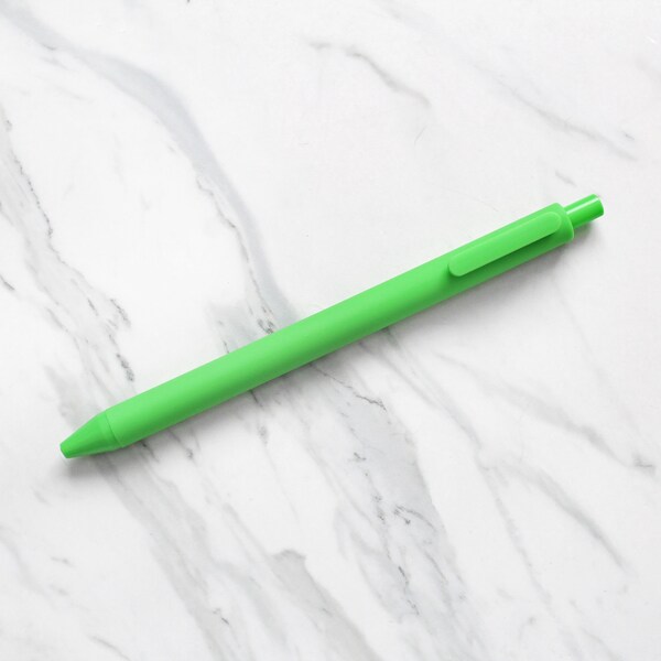 Lime Green Soft Touch - Black 0.5 Gel Pen