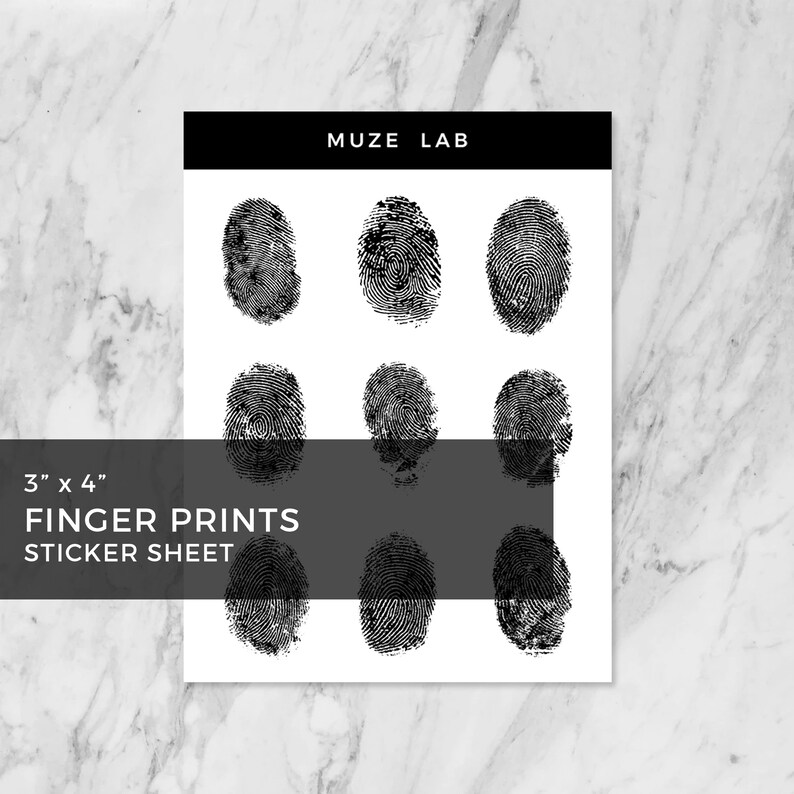 Finger Prints Sticker Sheet - Etsy