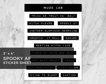 Spooky AF Halloween Sticker Sheet - Limited Release