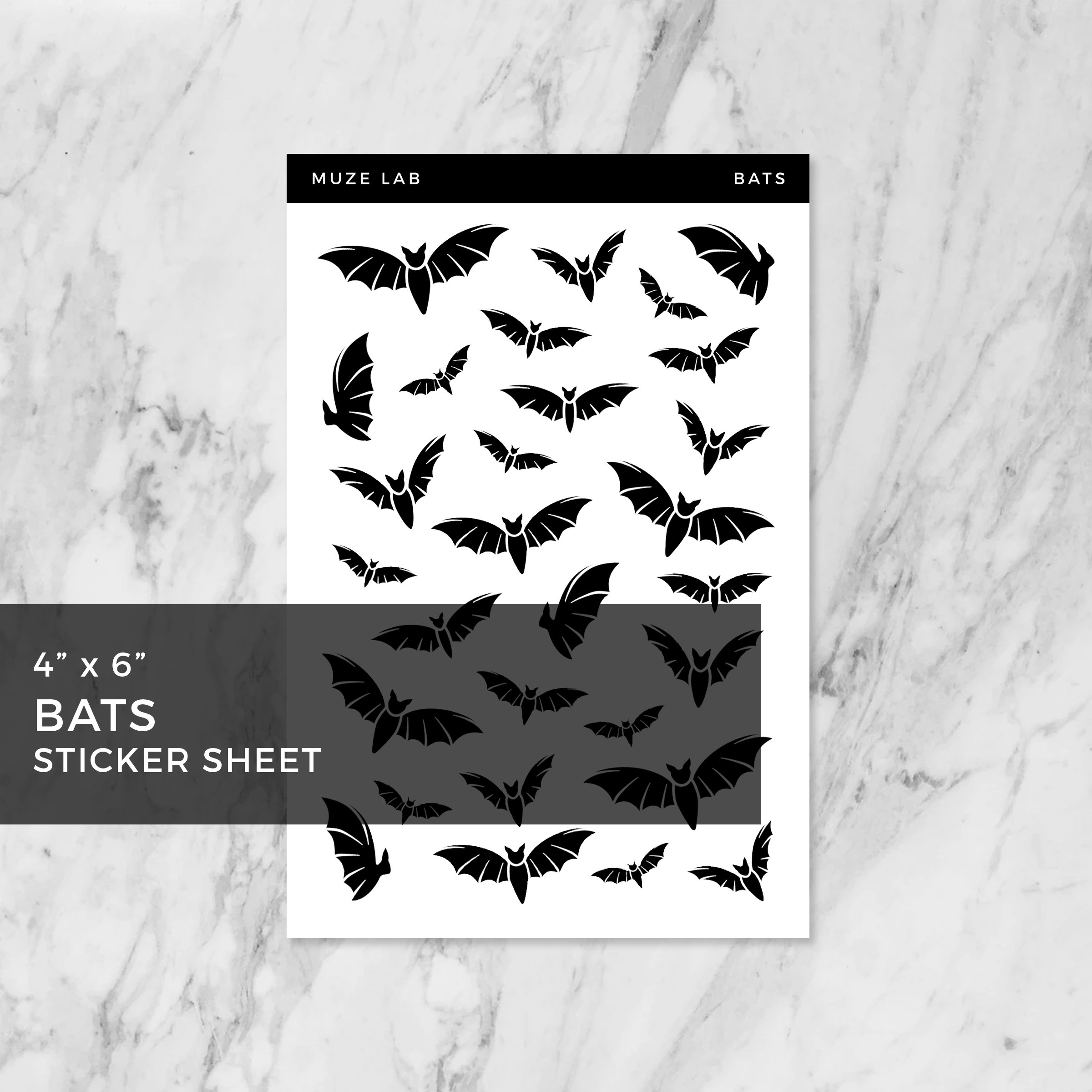 Textile Sticker Bat Che Bats Sticker Sheet | Etsy