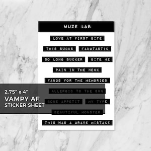 Vampy AF Halloween Sticker Sheet - Limited Release