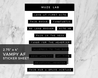 Vampy AF Halloween Sticker Sheet - Limited Release