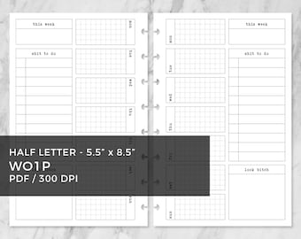 WO1P + TO DO - Half Letter (Minimal)