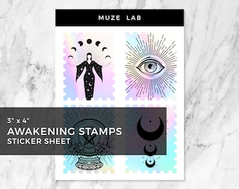 Hoja de pegatinas de sellos del despertar