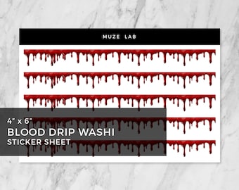 Blood Drip Washi Strips Sticker Sheet