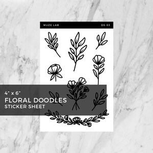 Floral Doodles Sticker Sheet