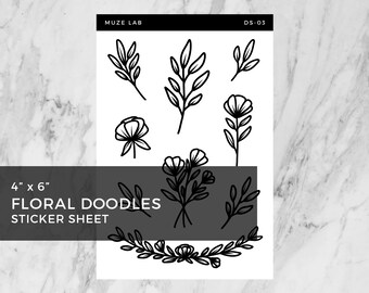 Floral Doodles Sticker Sheet