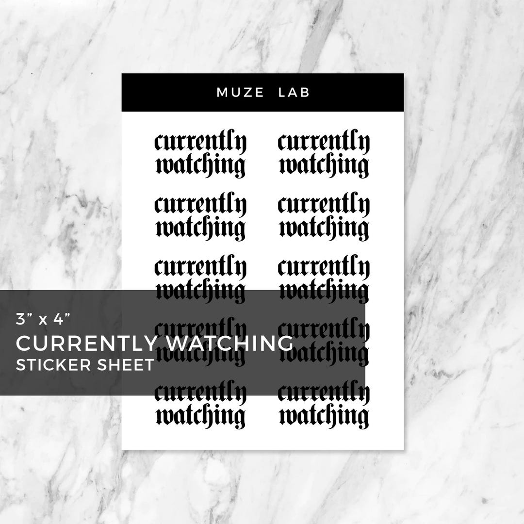 Currently Watching Sticker Sheet - Etsy
