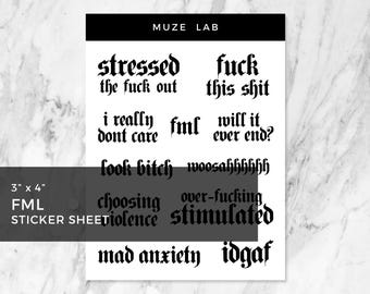 Hoja de pegatinas FML