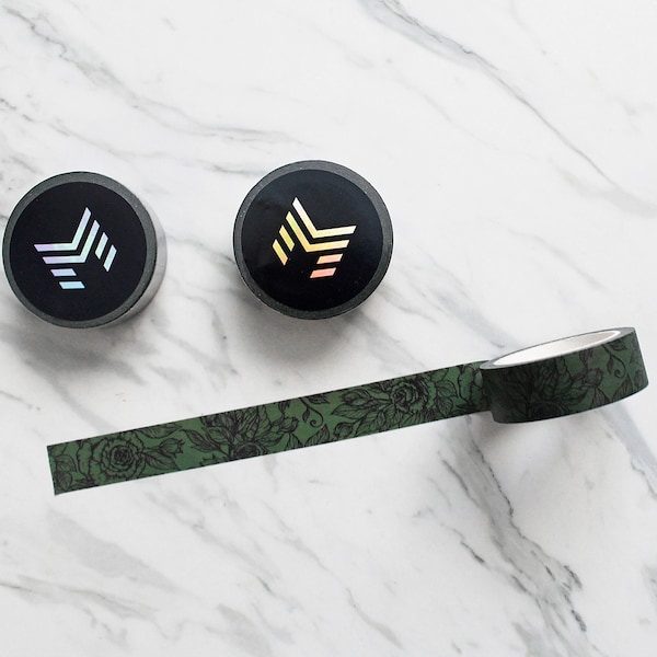 Dark Green Roses Washi