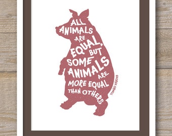 Digital File All Animals Are Equal George Orwell Animal - Etsy Digital File All Animals Are Equal George Orwell Animal - Etsy