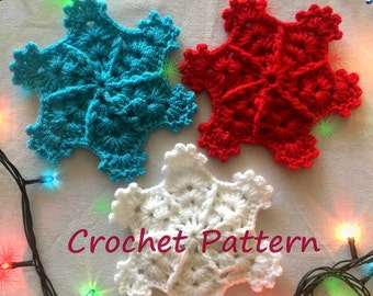 Crochet Snowflake Coasters, Christmas Gift Idea, Tree ornament, Tutorial Crochet Silver Snowflake Pattern, Winter Tree Decorations,