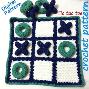 Easy PDF Crochet Pattern Amigurumi Toy Game Tic Tac Toe, Baby Toy Play Game, DIY Crochet Game For Travel, First Christmas Baby Gift Idea