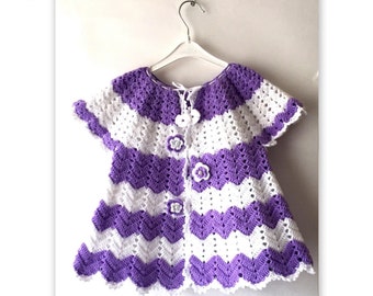 Crochet Jacket PATTERN, Baby Girl Easter Spring Chevron Crochet Sweater, Toddler And Kids Cardigan Crochet Pattern, Kids Sweater Patterns