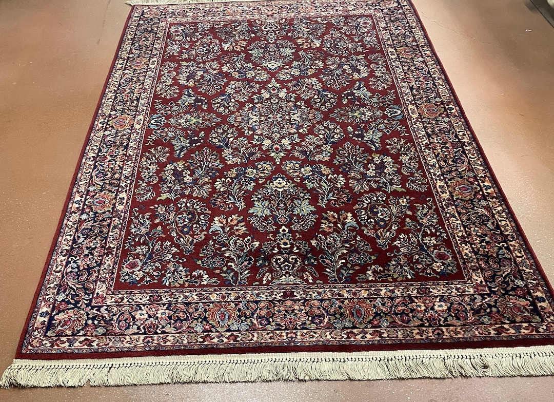 Karastan Rug Red Sarouk Design 785 5.9 X 9 PM Etsy