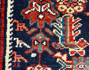 Rare Antique Kurdish Wool Runner 2x15.7 ft | Handwoven Tribal Rug | Vintage Hallway & Entryway Runner