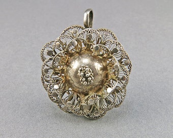 Vintage Sterling Pendant Filigree Sterling Silver Pendant Ethnic Jewelry Vintge Jewellery Vintage Collectibles
