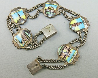 Vintage Silver Bracelet Enamel On Silver Jewelry Ethnic Jewelry Asian Jewelry Vintage Jewellery