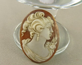 Victorian Antique Cameo Jewelry Supply Carved Shell Cameo Collectible