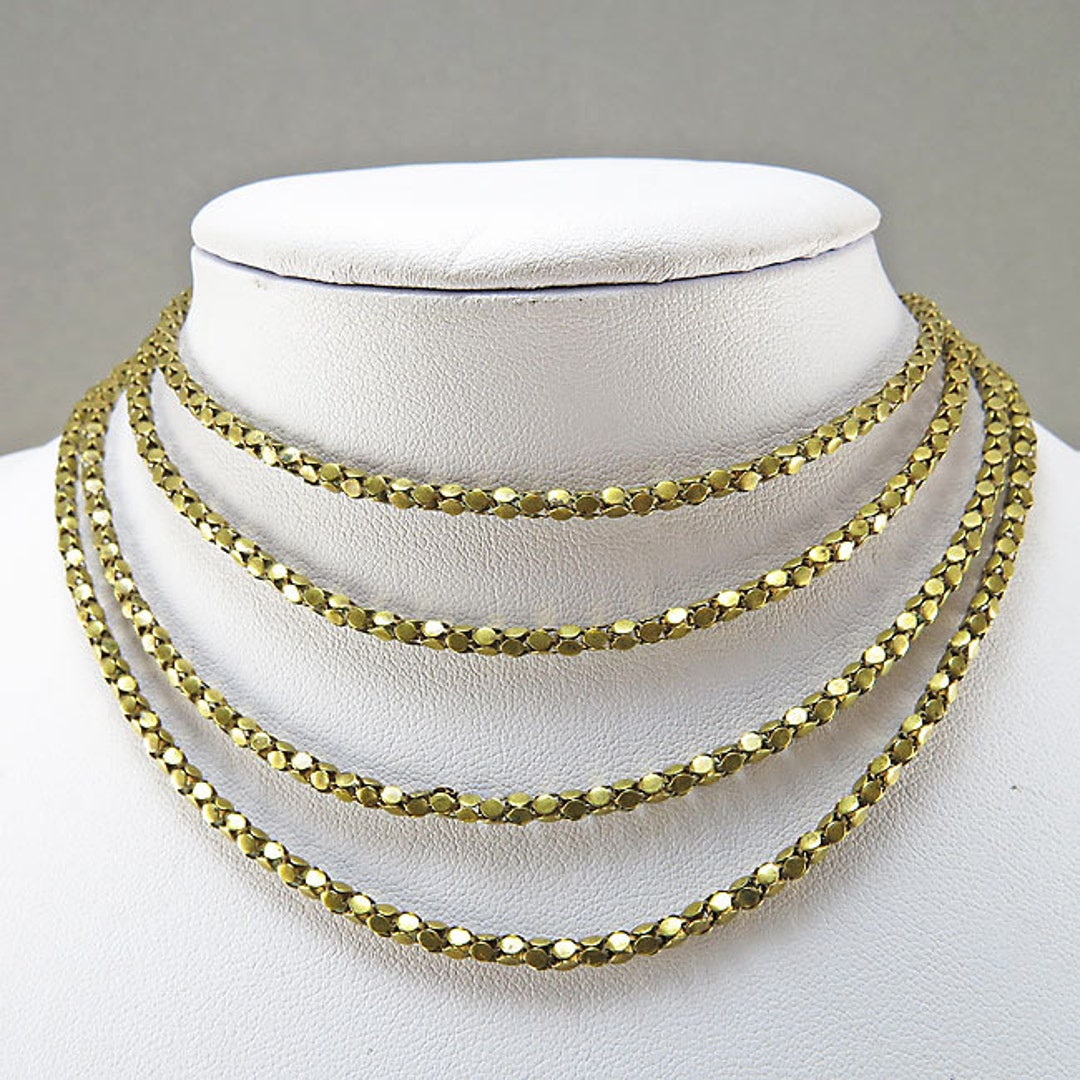 Antique Chain Necklace Longuard Watch Chain in Gilt Metal Old Jewelry ...