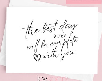 Best day ever wedding attendant greeting card | bridesmaid card | be my maid of honor card | bridesmaid proposal | funny bridesmaid card