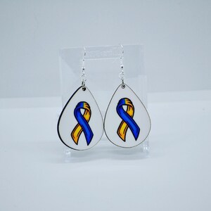 Down syndrome Awareness ribbon earrings