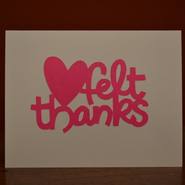 Set of 5 Heartfelt thanks cards