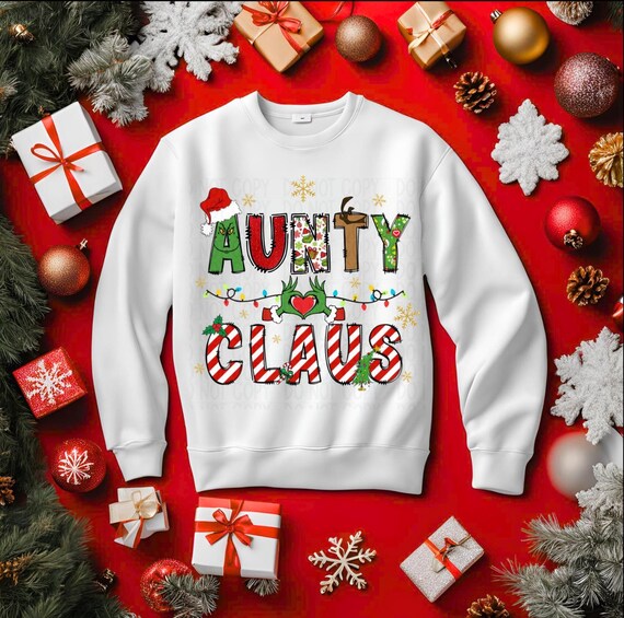 Family Christmas DTF Heat Transfers- Aunty Claus