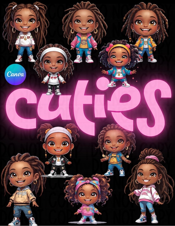 Hip-Hop Cuties Clipart Bundle 3