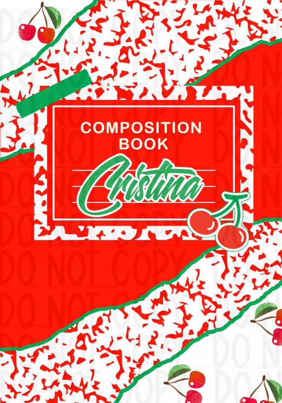 Editable Composition Notebook Cover | Cherry Sweet Treats Design (Digital Download)