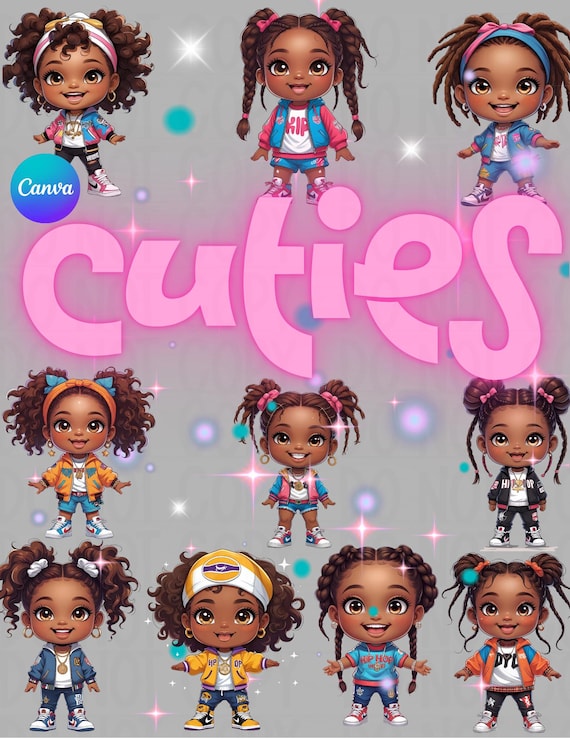 Hip-Hop Cuties Clipart Bundle 2