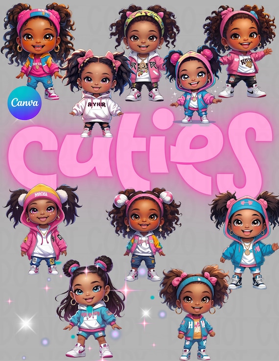 Hip-Hop Cuties Clipart Bundle 1
