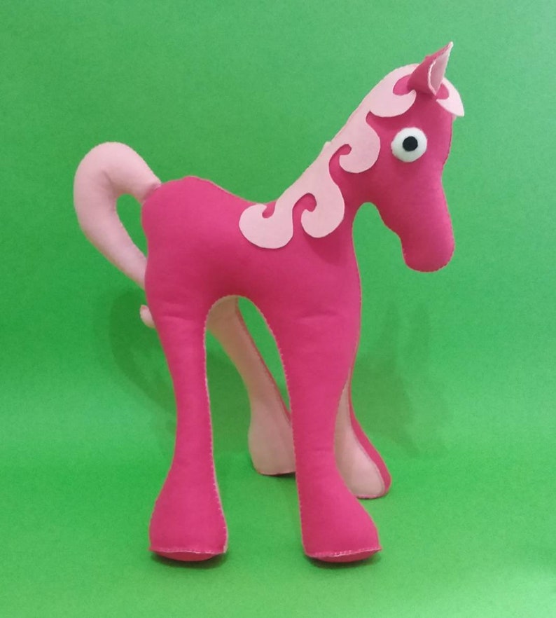 38cm Handmade Felt Pony Horse Plushie Decoration Various Colours Available