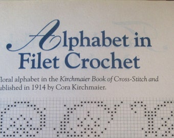 Filet Crochet Alphabet - Vintage 1914