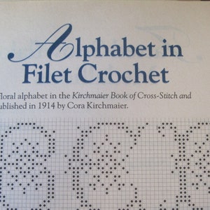 Filet Crochet Alphabet - Vintage 1914