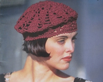 Crochet Pattern - Lace Beret - One Size Fits Most - Vintage