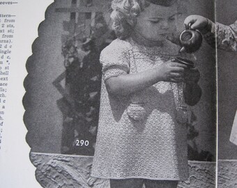 Instant Download - Crochet Pattern - Party Dress - Size 2 Years - Vintage 1940's