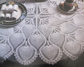 パイナップルかぎ針編みテーブルクロス ラウンドパターン 41インチと72