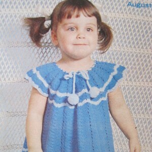 Crochet Pattern - Girl&#39;s Dress - Size 2 to 6 - Vintage 1974
