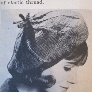 Knitting Pattern - Beret - Hat - Vintage 1960&#39;s